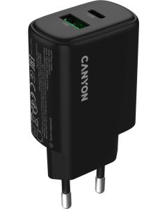 CANYON charger OnCharge 250 25W 1xPD 1xQC EU Black