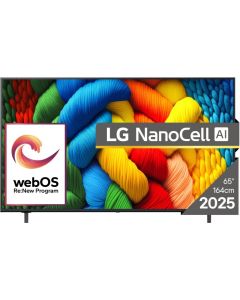 LG 65NANO80A3B, 65" 4K HDR Smart Nano Cell TV, 3840x2160, DVB-T2-C-S2, Bluetooth, WiFi, HDMI, USB