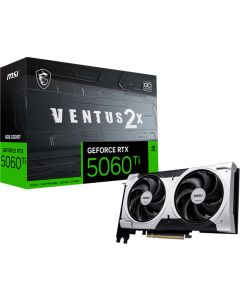 MSI Video Card NVIDIA GeForce RTX 5060 Ti 16G VENTUS 2X PLUS, 16GB GDDR7, 128-bit, 2587 MHz Boost, 4608 CUDA Cores, PCIe 5.0 (x8), 3x DP 2.1b, HDMI 2.1b, RAY TRACING, Dual Fan, 180W TDP, 8-pin PCIe Power, G-SYNC, 2-Slot, 3Y
