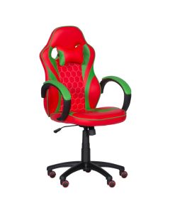 Геймърски стол с футболни мотиви Carmen 6304 - червено-зелен