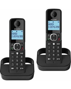 Безжичен DECT телефон Alcatel F860 DUO - черен