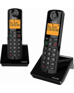 Безжичен DECT телефон Alcatel S280 EWE DUO - черен