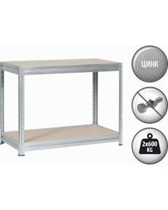 Метален стелаж MEGA 87x160x60 см, до 600 кг на рафт - цинк