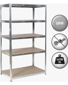 Метален стелаж Carmen CR-1014 - 180х90х40 см, до 100 кг на рафт - цинк