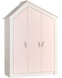 Трикрилен детски гардероб PINK HOUSE
