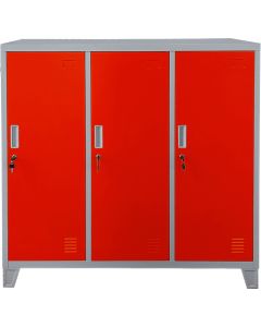 Метален шкаф Carmen CR-1603 E JZ - сив-червен