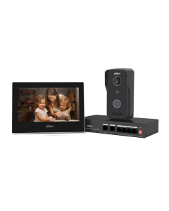 Комплект еднофамилна видеодомофонна система Dahua KTP03/VTO2111D-P-S3/VTH2621G-P