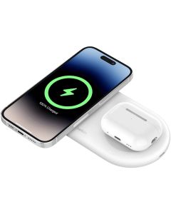 Поставка за безжично зареждане 2 в 1 Belkin BOOST CHARGE™ PRO Qi2 15W, Бял