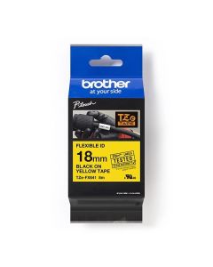ЛЕНТА ЗА ЕТИКЕТНИ ПРИНТЕРИ BROTHER ТИП TZE FLEXI - 18 mm BLACK ON YELLOW FLEXIBLE ID - PNTZEFX641