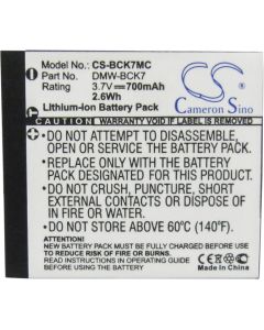 Батерия за камера Panasonic Lumix DMC-S3 3.7V 700 mAh DMW-BCK7 Cameron Sino