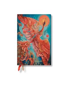 Paperblanks Планер Firebird, Mini, хоризонтален, твърда корица, 104 листа, за 2025-2026 година
