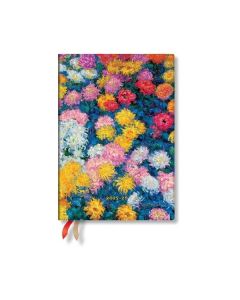 Paperblanks Планер Monet Chrysanthemums, Midi, хоризонтален, твърда корица, 104 листа, за 2025-2026 година