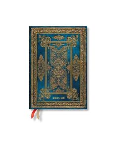 Paperblanks Планер Blue Luxe, Midi, хоризонтален, мека корица, 112 листа, за 2025-2026 година