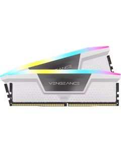 CORSAIR VENGEANCE RGB DDR5 32GB (2 x 16GB) DDR5 6400 CL36-48-48-104 1.35V XMP & EXPO - White