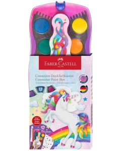 Faber-Castell Акварелни бои Еднорог Connector, 12 цвята