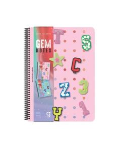 Gipta Тетрадка Gem Notes, A4, бяла хартия, широки редове, PP корица, със спирала, 80 листа