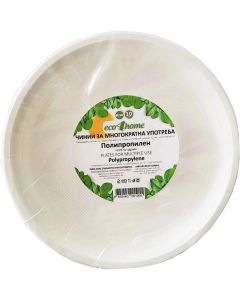 Plastic Чинии Eco4Home, полипропилен, 22 cm, бели, 10 броя