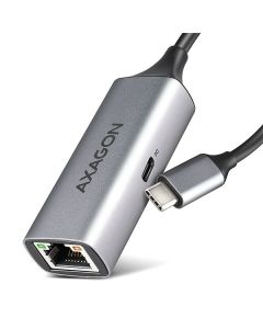 AXAGON ADE-TXPD, USB 3.2 Gen 1 към Gigabit Ethernet, 1000Mbps, RJ-45, PD 100W, черен