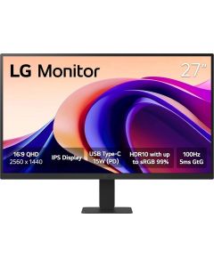 LG - 27”, 16:9 QHD IPS монитор със 100 Hz честота на опресняване, 5 ms., 2560 x 1440, Черен
