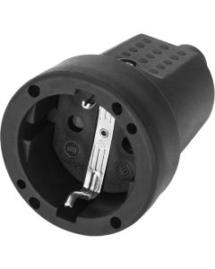 Щекер 2P+E Шуко гумиран IP44 Шуко Mini Черен - Orno OR-AE-13223(GS)