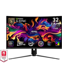 Геймърски MSI MAG 321CUP QD-OLED, 31.5\", 0.03ms, 165Hz, 3840x2160, HDMI 2.1, DP 1.4a, , Black