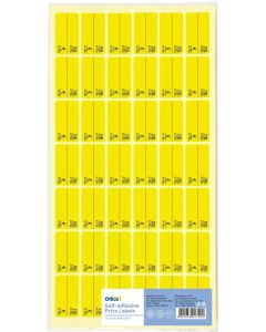 Office 1 Самозалепващи се етикети за цени, 17 x 30 mm, жълти, лева и евро, 420 броя