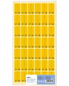 Office 1 Самозалепващи се етикети за цени, 17 x 30 mm, оранжеви, лева и евро, 420 броя