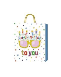 Подаръчна торбичка Happy Birthday, кексчета, 3D, 26 х 32 х 10 cm