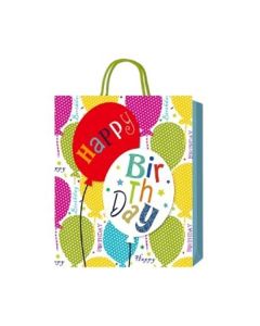 Подаръчна торбичка Happy Birthday, балони, 3D, 26 х 32 х 10 cm