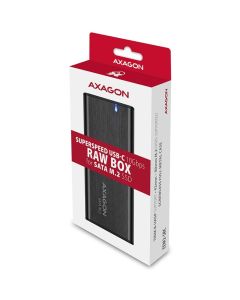AXAGON EEM2-SD2 USB-C 3.2 Gen 2 - M.2 NVMe - SATA SSD 30-80mm ALU box grey, LCD display