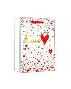 Подаръчна торбичка Love, 26 х 32 х 12 cm, снежнобяла