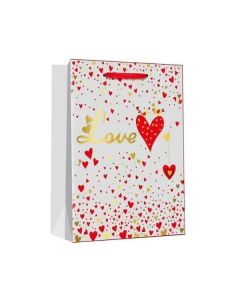 Подаръчна торбичка Love, 26 х 32 х 12 cm, бяла