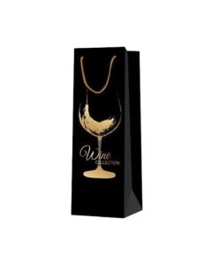Торбичка за вино Wine Collection, чаша, 12 х 35 х 9 cm, черна