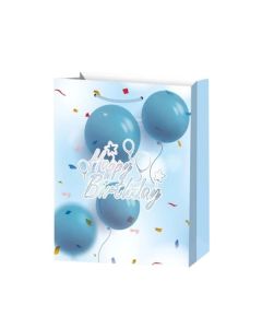 Подаръчна торбичка Happy Birthday, 26 х 32 х 10 cm, синя