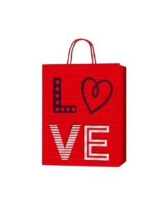 Подаръчна торбичка Love, 18 х 23 х 8 cm, червена