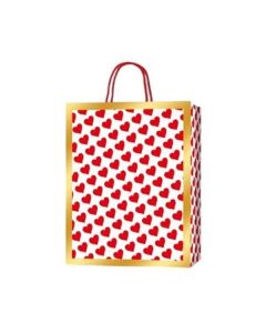 Подаръчна торбичка Love, 18 х 23 х 8 cm, червени сърца