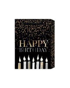 Подаръчна торбичка Happy Birthday, свещи, 31 х 42 х 12 cm, черна