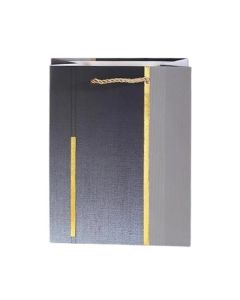 Подаръчна торбичка, 26 х 32 х 10 cm, сива, със златиста лента
