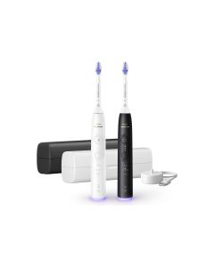PHILIPS Sonicare Четка за зъби с акумулаторна батерия, 3 режима, 3 степени, Сензор за натиск, Калъфи, Черна и Бяла
