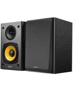 Edifier R1000T4 2.0 Bookshelf Speakers, RCA, 0.5-inch Tweeters, 4-inch Drivers, 24W (RMS), Control Buttons, Black