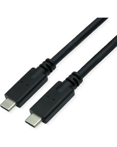 ROLINE 11.02.9066 :: Кабел USB Type C към Type C M-M, 4K UHD-1, 3.2 Gen2, 10Gbit-s, Emark, PD 20V, 5A, 100W, черен, 5.0 м