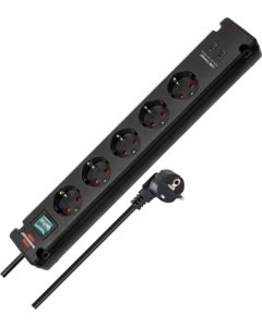 Разклонител 5x 2P+E и 2x USB C 3100mA 15.5W стенен монтаж с ключ и кабел 3m Brennenstuhl Bremounta BS1150660415