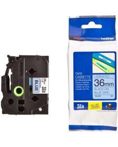 ЛЕНТА ЗА ЕТИКЕТНИ ПРИНТЕРИ BROTHER ТИП TZ - 36 mm x 8 m - BLACK ON BLUE TAPE - PN TZE561 (TZE-561)