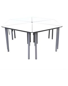 Ученическа маса RFG Flexus, MDF, триъгълна, 90 х 79 х 76 cm, MDF плот, метални крака, сглобена мостра