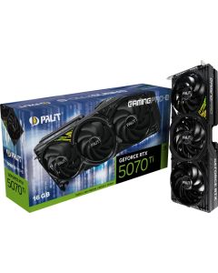 PALIT GeForce RTX 5070 Ti GamingPro-S 16GB GDDR7 256 bit, 1x HDMI 2.1b, 3x DP 2.1b, 3 Fan, 1x 16-pin pwr connector, 750W, 331.9 x 127.1 x 49.7 mm, NE7507T019T2-GB2031U