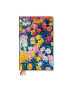 Paperblanks Планер Monet Chrysanthemums, Maxi, хоризонтален, твърда корица, 80 листа, за 2026 година