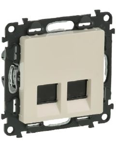 ДВОЙНА КОМПЮТЪРНА РОЗЕТКА RJ45 CAT 6. UTP VALENA LIFE LEGRAND - КРЕМ