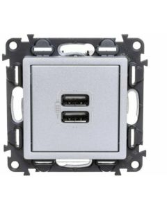 ДВОЙНА USB РОЗЕТКА VALENA LIFE LEGRAND - АЛУМИНИЙ