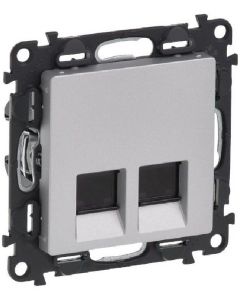 ДВОЙНА КОМПЮТЪРНА РОЗЕТКА RJ45 CAT.5E FTP VALENA LIFE LEGRAND - АЛУМИНИЙ