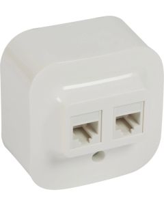 РОЗЕТКА 2XRJ45 UTP КАТЕГОРИЯ 5Е ЗА ОТКРИТ МОНТАЖ FORIX LEGRAND - БЯЛ